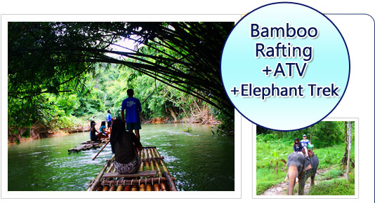 Bamboo Rafting ATV Elephant Trek